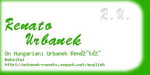 renato urbanek business card